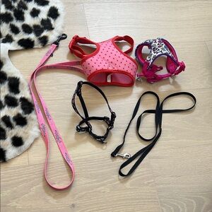Dog leash and harness bundle -2leashes 3harness